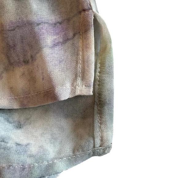 Silence + Noise Urban Outfitters Sheer Tie Dye  Pastel High Low Split Hem Blouse - Picture 11 of 15